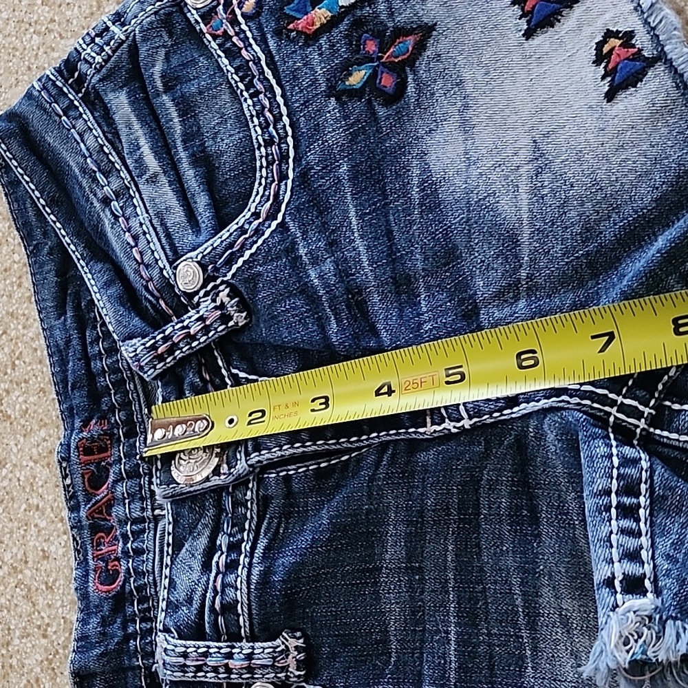 Grace in LA Southwest Fray Hem Shorts Size 27 - Picture 6 of 10